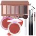Makeup Kit for Women Full Kit All In One Make up Gift Set for Teens Girls Including 6 Colors Mini Naked Eyeshadow Palette Cream-To-Powder Matte Face Blush Waterproof Eyeliner 2PCS Brushes