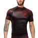 Hayabusa Geo Short Sleeve BJJ Rash Guard Small Red