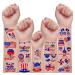 Partywind 194 Metallic Silver Styles Fourth of July Decorations  4th of July Temporary Tattoos for Party Supplies Favors  Patriotic Tattoo Stickers for Memorial Day  Independence Day  Labor Day