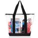 Clear Tote Bags for Work, Beach, Stadium, Security Approved With Zipper Closure Black Beach & Work