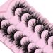 Veleasha Cat Eye Lashes Kit - 7 Fluffy Faux Mink Eyelashes with Glue & Tweezer | Natural Look Wispy Fox Eye Extensions - Buy Online on GoSupps.com
