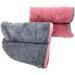 Homelevel 2x Terry Hair Turban with Button - Quick-Drying 100% Cotton Hair Towel Set in Old Pink & Light Gray - Buy Online on GoSupps.com