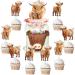 Highland Cow Birthday Party Decorations Girl 25pcs Highland Cow Cake Toppers Highland Cattle Birthday Cake Decorations for Boho Retro Floral Highland Cow Holy Cow Farm Animal Birthday Decorations