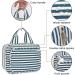 Narwey Hanging Travel Toiletry Bag for Women - Blue Stripe Medium Size Organizer for Cosmetics and Makeup - Ideal Travel Accessory - Buy Online on GoSupps.com