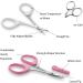 PAFASON Stainless Steel Eyebrow Grooming Scissor Set - Curved and Straight Blades, White+Pink - Buy Online on GoSupps.com