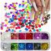 Holographic Nail Glitters Sequins Set - 4 Boxes | Butterfly, Heart, Alphabet, Star | Chunky Flakes for Nail Art, Craft, Makeup - Mixed Colors - Buy Online on GoSupps.com