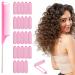 24Pcs Sponge Hair Rollers Set Small Self Grip Heatless Foam Hair Curlers Rollers for Long Hair Medium and Short Hair No Heat Hair Curlers Hair Volume with Pintail Comb for Women Hair Styling Pink