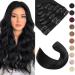 Silk-Co Clip in Extensions 18 clips 8 Tressen black real hair hair extensions clip in extensions real hair remy real hair hair extension 110g 01# jet black
