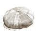 Emstate Linen 8 Panel Applejack Newsboy Cap Made in USA Many Solid Colors and Patterns Oatmeal Plaid