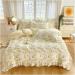 Ruffle Bedding Set 1 Bed Duvet Cover 2 Pillow Cases No Sheets Super Soft Touch Floral Style Soft (1 150x200cm) - Buy Online on GoSupps.com