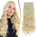 TESS 12 Pieces Hair Extensions Clip in Long Hair Clip in Extensions 22 inch Clip in Curly Hair Extensions Synthetic Hair Extensions Clip in Hairpiece Clips