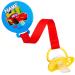 Pacifier chain/pacifier holder - with clip & fabric band - Disney Cars - Auto - Lightning McQueen - incl. Name - BPA free - Velcro - Blue chain - fabric - Schnul .. 1 piece - with name