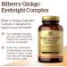 Solgar Bilberry Ginkgo Eyebright Complex 60 Capsules - Eye Health Antioxidant Support with Vitamins A, C & E - Vegan, Gluten Free, Dairy Free, Kosher - Buy Online on GoSupps.com