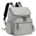 LORADI Large Capacity Diaper Bag Backpack with Storller Clips Water Resistant Travel Backpack with Anti-Theft Pocket Gray