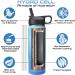 HYDRO CELL 24oz Stainless Steel Water Bottle | Vacuum Insulated with 2 Lids | Leakproof Straw Design | for Kids & Adults | Sky/Blue - Buy Online on GoSupps.com