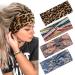 Hair straps women wide elastic soft 4 pcs summer boho headband print hair accessories yoga sport hair band multi-colored stonewinds multi-color-b