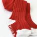Non-Slip Super Soft Ribbed Girls Tights - Red | Cozy Anti-Skid Winter Wear for Active Toddlers | 1 Year - Buy Online on GoSupps.com
