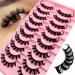 10 pairs 3D artificial eyelashes Russian wrong natural look curly cat eye lashes d curl with natural wispy volume cat eye (s011) 10p-d-curl-s011