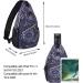 MOSISO Navy Blue Sling Backpack Daypack for Travel & Hiking - Crossbody Shoulder Bag with Totem Texture - Buy Online on GoSupps.com