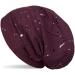 styleBREAKER Beanie hat with folds and all-over color splashes slouch long beanie unisex 04024149 one size Bordeaux-violet
