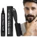 ecomlab Kit filler for beard  waterproof  long lasting coverage and natural finish for beard  mustache and eyebrows  micro tip for soft application  bristle brush included  barbershop accessories. (Black)