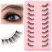 Gjinxi 10 Pairs Half Lashes Natural Looking Cat Eye Lashes Accent Eyelashes False Eyelashes 3D Fake Lashes Natural False Lashes False Eye Lashes Soft Fluffy Lashes - Buy Online on GoSupps.com