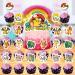 21 Pcs Cartoon Birthday Cake Toppers and Cupcake Toppers - Theme Party Decorations Supplies