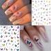 Watercolor Floral and Abstract Nail Stickers - 6 Sheets of Self-adhesive Nail Decals for Women - Flower, Butterfly, and Lady Face Designs - Buy Online on GoSupps.com