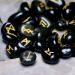 Black Obsidian Rune Stones Set - Elder Futhark Alphabet Engraved Symbols for Chakra Balancing | 15-20 mm Stones with Pouch & Brochure - Buy Online on GoSupps.com