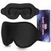 Sleep Mask 100% Light Blocking Eye Mask for Sleeping 3D Memory Foam Eye Covers with Adjustable Strap Night Blindfold for Men Women Black