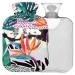 Naanle hot hot water bottle with reference tropical paradise flower transparent hot water bottle heat bottle for back pain relief handfoot warmer neck heat and cold therapy 1l