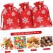 KOMBIUDA 10pcs Snowflake Burlap Bag Christmas Holiday Pouch Candy Storage Holder Drawstring Bag 14X10X0.3CM Red - Buy Online on GoSupps.com