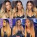 13x6 Ombre Highlight Human Hair Lace Front Wig - OT4/30/27 Honey Blonde - 20 180% Density HD Transparent Straight Wig with Baby Hair - Buy Online on GoSupps.com