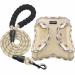 Haapaw dog harness and leash set no pulling adjustable reflective step-in-puppy harness with thick padded vest for extra small/small medium-sized dogs beige XL (breast 50.8-59.6 cm weight 8.2-12.7 kg)