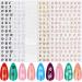 10 Pieces 3D Letter Nail Stickers Alphabet Letter Nail Stickers English Adhesive Nail Decals for Salon Home DIY Nail Decoration  5 Colors
