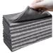 XANGNIER Thickened Magic Cleaning Cloth,8 Pcs Lint Free Cloth,Reusable Microfiber Cleaning Rag for Windows,Mirror,Glass,Car,Gray