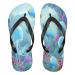 Mnsruu Underwater World Flip-Flops with jellyfish coral reef for home hotel spa bedroom travel XS for men and women X-Small multicolored