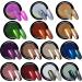 Duufin 14 Colors Chrome & Holographic Nail Powder Set with 14 Eyeshadow Pins - Aurora & Chameleon Effects for Stunning Nail Art - Buy Online on GoSupps.com