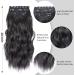 4PCS 20 inch Curly Clip in Hair Extensions - Synthetic Soft Wavy Brown (Natural Black) - Buy Online on GoSupps.com