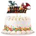 1 piece of dragon theme cupcake topper mythical stories Torte decoration picks realistic cake attachment tortendendeko young wedding birthday event party animals topic party decoration care dragon-6