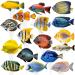 48Pcs Fish Cupcake Toppers Tropical Fish Cupcake Toppers Fishing Birthday Cake Picks Fish Theme Party Decorations for Let's Go Fishing Baby Shower Supplies