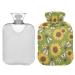ZZXXB Sunflower Bee Warm bottle with fleece cover 1 liter PVC heat bag for the neck shoulder pain handfoot warmer and heating press and cold therapy