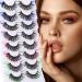 Colored 5D Mink False Eyelashes - 8 Pairs by GODDVENUS | D Curl Strip Lashes for Natural Wispy Look and Salon Perfect Results - Buy Online on GoSupps.com