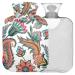 Naanle hot hot water bottle with cover paisley flower transparent hot water bottle heat bottle for back pain relief handfoot warmer neck hot and cold therapy 1l