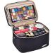 BELALIFE Double Layer Travel Makeup Bag - Portable Cosmetic Organizer for Brushes Sets - Large Toiletry Holder with Straps - Black - Buy Online on GoSupps.com