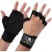 Mava Sports Ventilated Workout Gloves with Integrated Wrist Wraps and Full Palm Silicone Padding Extra Grip & No Calluses, for Weightlifting, Pull Ups, Cross Training, WODs Black Large