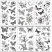6 Sheets Tazimi Black Flower Butterfly Temporary Tattoos for Women - Waterproof, Long Lasting, Realistic Fake Tattoos for Arm, Legs, Chest - Body Art Sketch Stickers - Buy Online on GoSupps.com