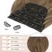 Feshfen 4PC Clip-In Hair Extensions - Synthetic Wavy Hair Golden Brown Mixed 50cm - Perfect for Women! - Buy Online on GoSupps.com