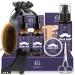 Beard Grooming Kit Beard Growth Kit w/2 Beard Oil/Beard Wash/Beard Balm/Beard Comb/Beard Brush/Scissors/Beard Shaper Storage Bag Beard Care & Trimming Kit Beard Kit Father's Day Gifts for Men Him