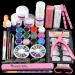 Acrylic Nail Kit for Beginners, Professional 3 Colors Acrylic Powder and Liquid Set with 12 Glitter Powder, Nail Tips Acrylic Nail Supplies for Nail Extension and Decoration 3D Manicure DIY Acrylic Nails 147